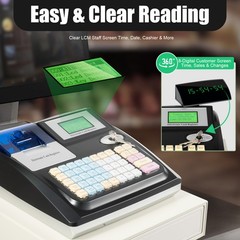 48 Keys Square POS Terminal Cash Register Complete W/ Printer And Cash Drawer US