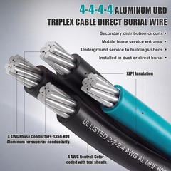 125Ft 2-2-2-4 Aluminum Mobile Home Feeder Cable – UL Listed 600V 100A Direct …