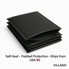1000 #000 4×8 Black Poly Bubble Mailers Padded Envelopes Self Seal Bags