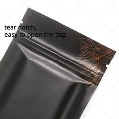 Multi-size Matte Black Foil Mylar Flat Zip Lock Pouch Bag w/ Printing&Tear Notch