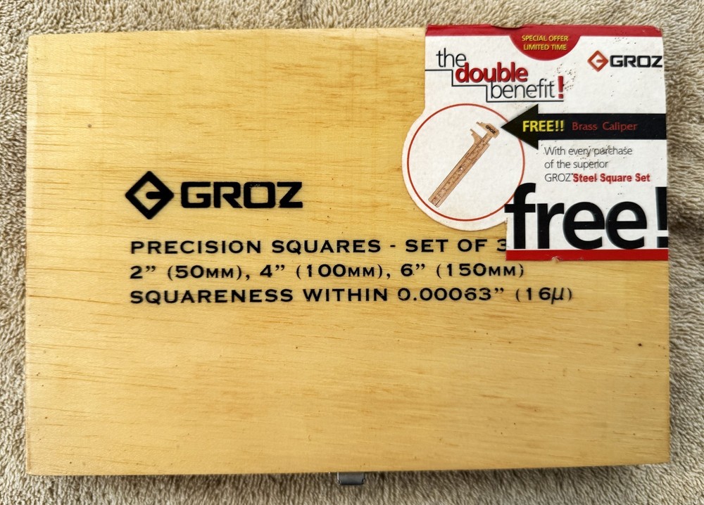 GROZ PRECISION SQUARES SET OF 3: — 2″, 4″ & 6″