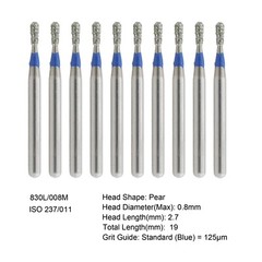 Dental Diamond Bur FG High Speed Bur Pear Round Taper 830 856 850 Chamfer Coarse