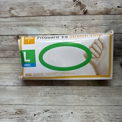 MEDLINE FITGUARD ES Stretch Vinyl Exam Gloves *5 DENTED* Size: LARGE, *See Date*