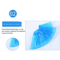 Disposable PE Plastic Shoe Covers 100pcs Dust Proof Waterproof for Home/Hotel