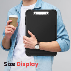 Reinforced Clipboard with Storage, Inner Plastic Folder Attached, Heavy Duty Pla