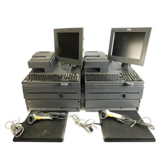 (2) IBM 4800-J22 POS System 700 Series Retail Cash Registers w/ Scanner and Pads