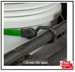 24 in. Green Flat Strap Bungee Cord with Hooks – 2 pack