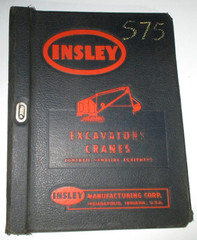 Insley Excavator Crane 3-Post Parts Catalog Service Manual Binder (empty) No.629