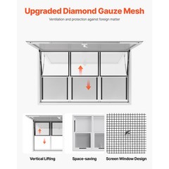 Uimoso 60x36in Concession Food Truck Serving Window with Aluminum Alloy Awning
