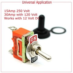 Toggle SWITCH ON/OFF Heavy Duty 15A 125V SPST 2 Terminal Car Boat Waterproof ORG