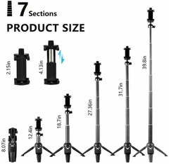 Selfie Stick Tripod 40 Bluetooth Remote Portable For IPhone And Android Phones