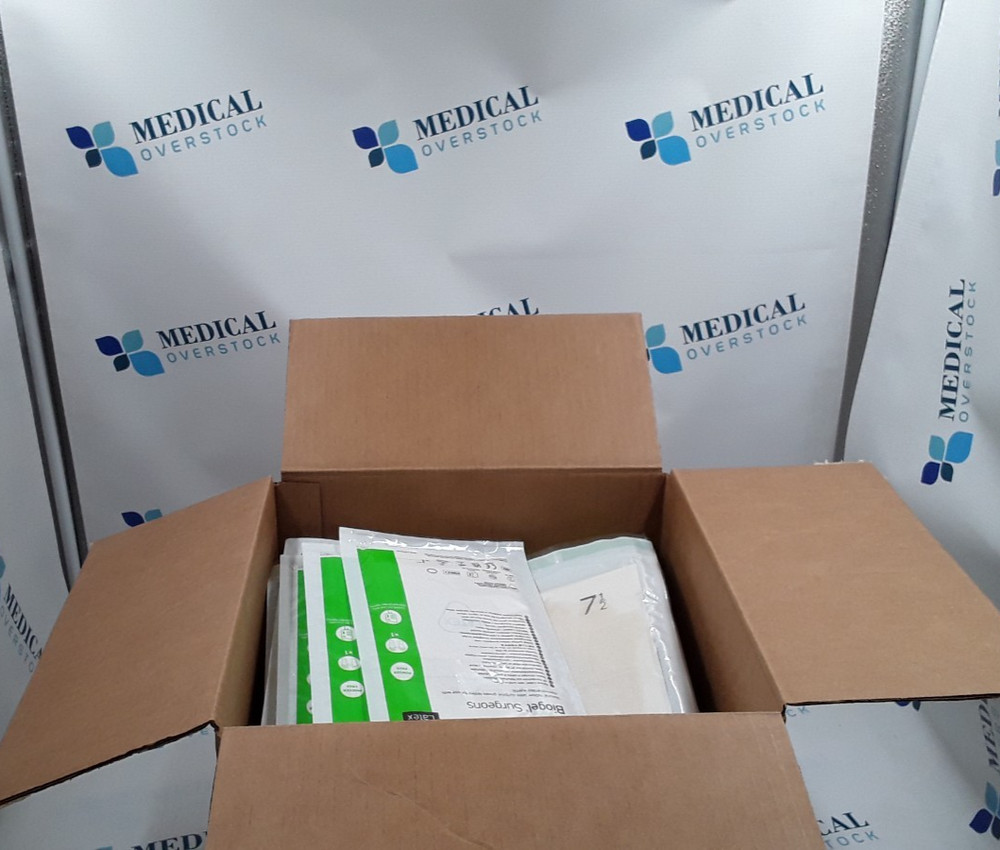 Molnlycke Biogel Surgeons Latex Surgical Gloves 7 1/2 Box of 100 REF 30475