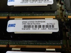 OWC 1333D3X8M64K (3) and 1333D3MPE8GB (3) RAM Modules Used BX