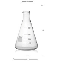 1000ML GLASS NARROW MOUTH ERLENMEYER FLASH
