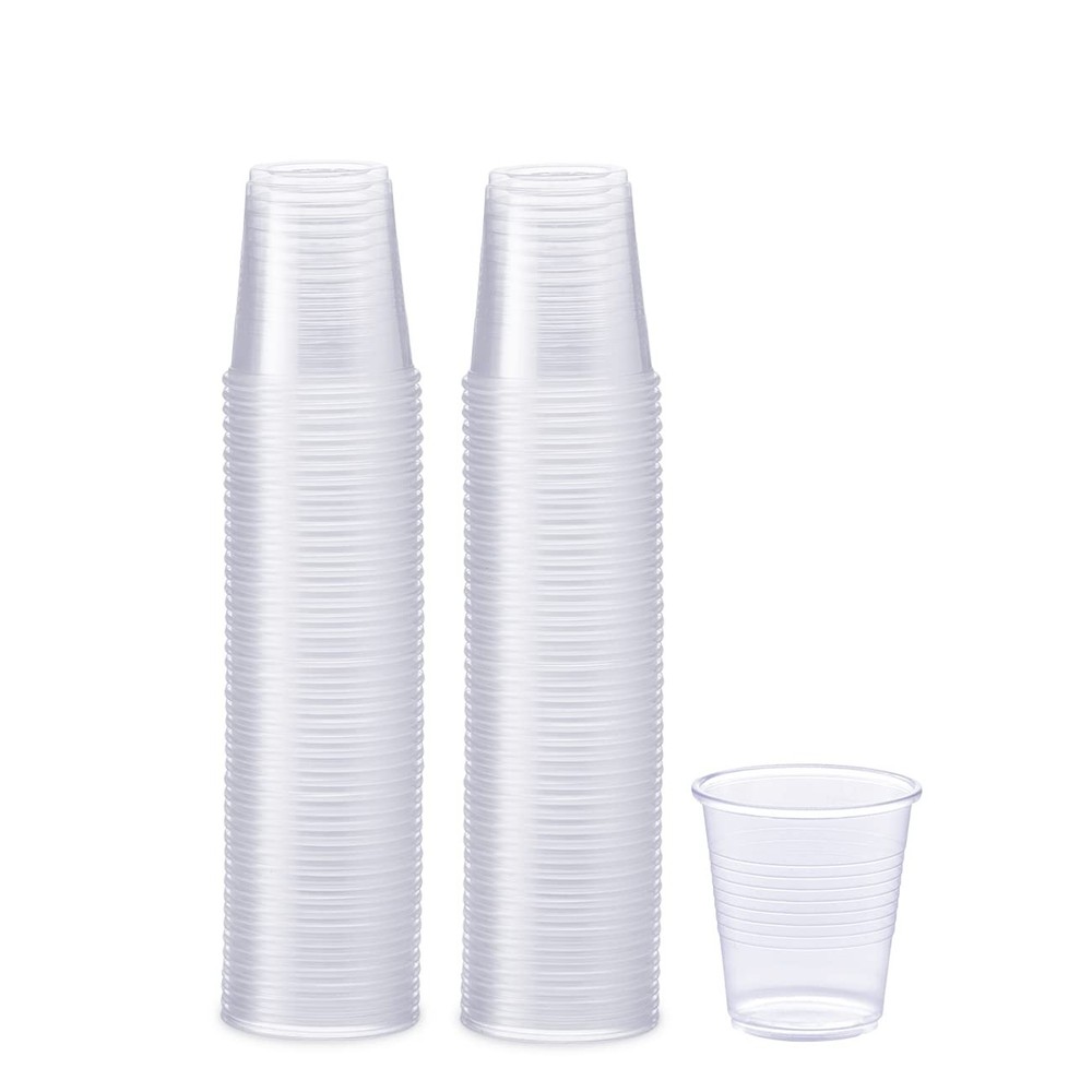 Clear Plastic Cups [3 oz – 100 Count] – Small Disposable Drinking Cups for Water