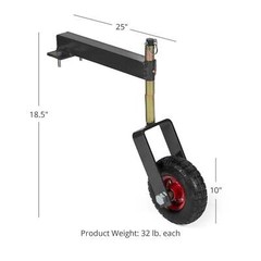 Titan Attachments Landscape Rake Wheels 10″ Diameter Pair Adjustable Height