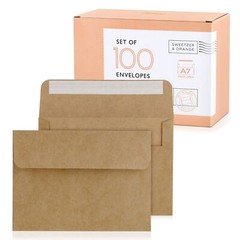 Sweetzer & Orange, Kraft Envelopes Self Seal. 100x Envelope with Box. Mailing…