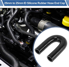 25Mm / 1” Inch ID 180 Degree U Bend Shape Silicone Elbow Coupler Hose Black Car