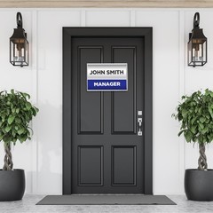 5 Pack Curved Office Business Door Sign Display, Aluminum Wall Mount Name Pla…