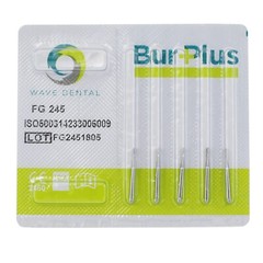 Wave Dental Carbide Burs FG 245 High Speed Friction Grip Domed Fissure Midwest