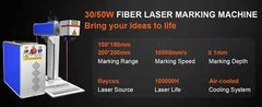 🔥VEVOR 20W 30W 50W Raycus Fiber Laser Metal Marking Machine Rotary Axis