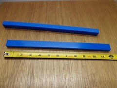 (Qty.2) 3/4″ X 1/2″ X 12″ UHMW PE Tivar Blue Flat Bar Plate Stock FDA Compliant