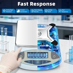 High Precision Digital Analytical Balance 5000g x 0.01g – Lab Scale for Kitchen,