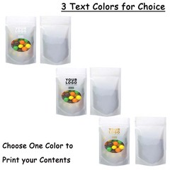 Branded See Through Foil Stand Up Bags Assorted Shades Airtight Storage Pouches