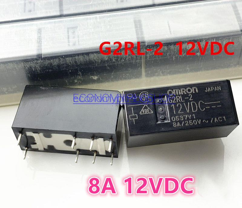 10pcs NEW Power Relay 8A 250VAC 8 Pins G2RL-2 G2RL-2-12VDC G2RL-2-DC12
