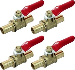 3/8 Inch Brass Mini Shut Off Ball Barb Valve for Water Fuel Hose Gas Line Rv Air