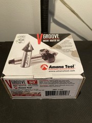 AMANA TOOL RC-1102 90° V-Groove CNC Insert Router Bit 1/2in Shank x 1-1/2in D V1