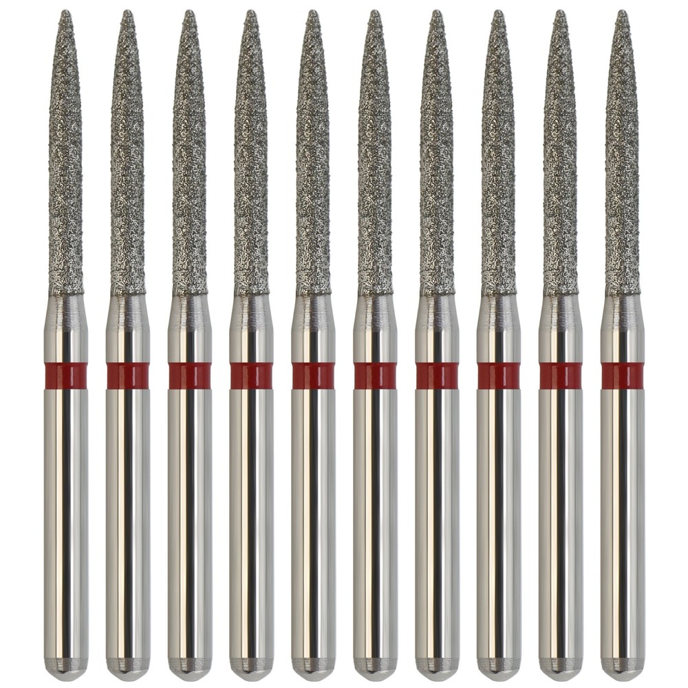 Dental Diamond Burs Flame FG High Speed Diamonds Bur Fine Grit Red 863/012F