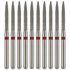 Dental Diamond Burs Flame FG High Speed Diamonds Bur Fine Grit Red 863/012F