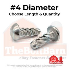 #4 Metallic Round Head Type U Drive Screws Zinc (Choose Length & Qty)