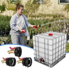 IBC Tote Garden Hose Adapter for 275–330 Gallon Tanks, Solid Brass IBC Tan