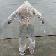 3 pk Rugged Quality Coveralls Disposable With Booties & Hood Made in USA L-XL