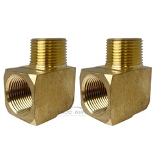 2 Pack 3/4″ NPT Brass Street Elbow 90 Degree Pipe Thread Fitting Male Female