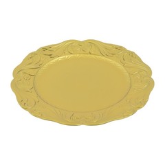 100 Pack Gold Plastic Charger Plates, 12.8 Inch, Spray Painted, for Wedding Part