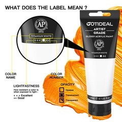 GOTIDEAL Acrylic Paint Titanium White 4.1 Fl Oz (Pack of 1),