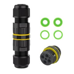 4 Pin Waterproof Electrical Wire Connector IP68, 5-12mm, 24A 450V, 2 Way, 4 Pack