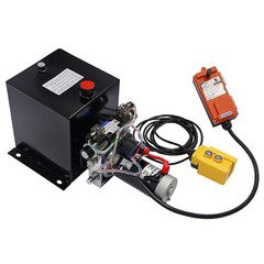 8 Quart Double Acting Hydraulic Pump 12V DC Dump Trailer Power Unit Wireless R/C