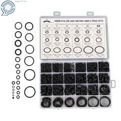 1020-Piece Nitrile Rubber O-Ring Assortment, 20 Sizes Resists Oil and Heat