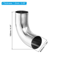 90 Degree Mandrel Bend Elbow 1 3/4 Inch OD Steel Exhaust Elbow Exhaust Piping