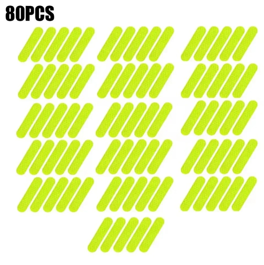 80pcs Waterproof Reflective Warning Stickers High Visibility Safety Tape – NEW