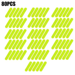 80pcs Waterproof Reflective Warning Stickers High Visibility Safety Tape – NEW