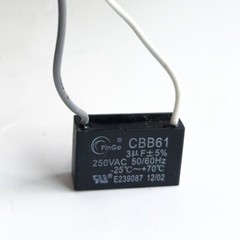 CBB61 250V Capacitor 2 wires 2/3/3.5/4/5/5.5/6/6.5/7/8/9/10/12/15/18/20/25/30 UF