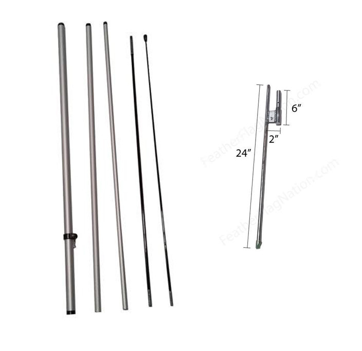 FeatherFlagNation 14ft Teadrop Flag Pole Kit – telescopic pole & spike