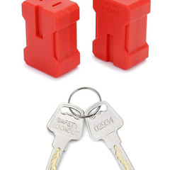 2-Pieces Electrical Cord Plug Lockout Device for 2 and 3 Prong Plugs, Built-In L