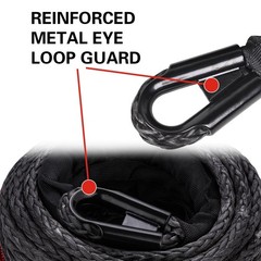 3/8″ x 92ft Synthetic Winch Rope, 25,500LBS Heavy Duty Winch Cable with Prote…
