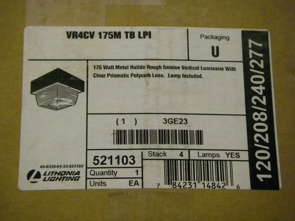 Lithonia VR4CV Acuity Fixture 175M TB LPI Utilitarian High Pressure Sodium 175W